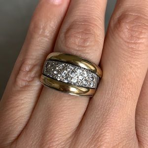 18k gold and silver ring